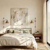 Plug-In Swing Arm Wall Sconce with Brass Cone Shade