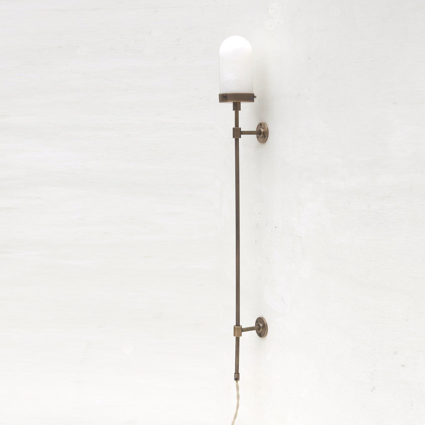 Plug-In Wall Sconce with Alabaster Cylinder Shade