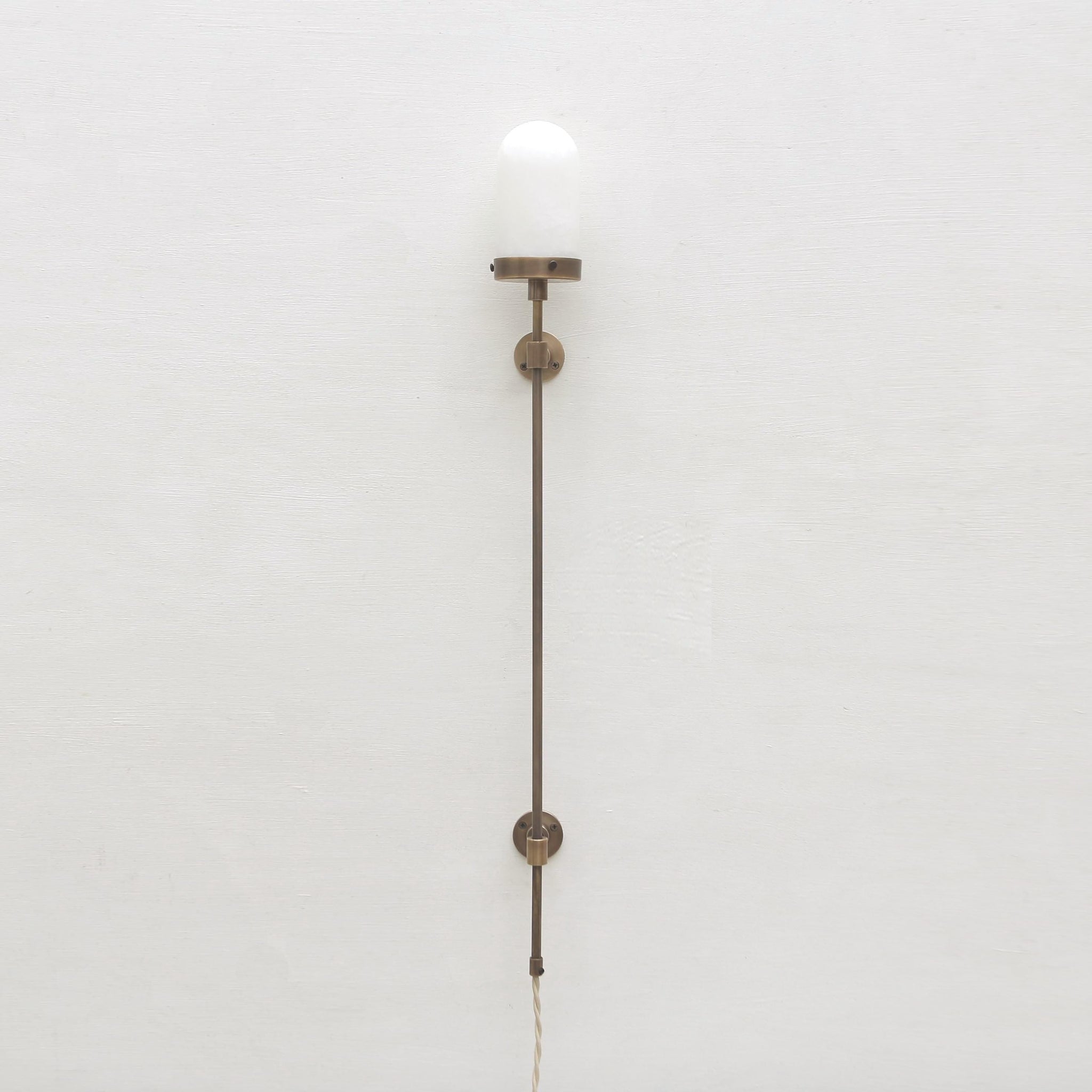 Plug-In Wall Sconce with Alabaster Cylinder Shade