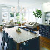 Polished Nickel Glass Chandelier in a styled interior — Zolivart Lighting