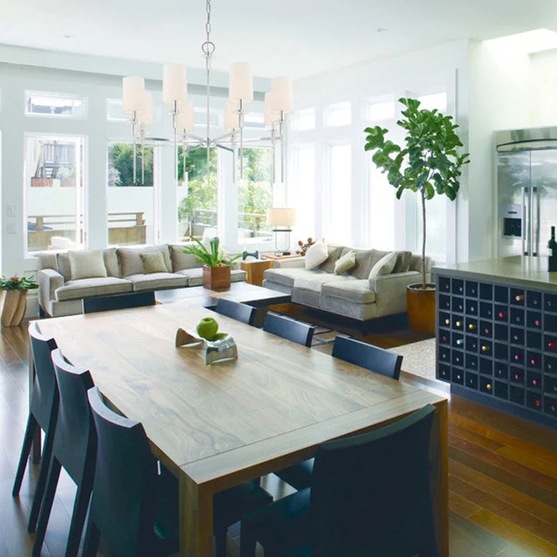 Polished Nickel Glass Chandelier in a styled interior — Zolivart Lighting