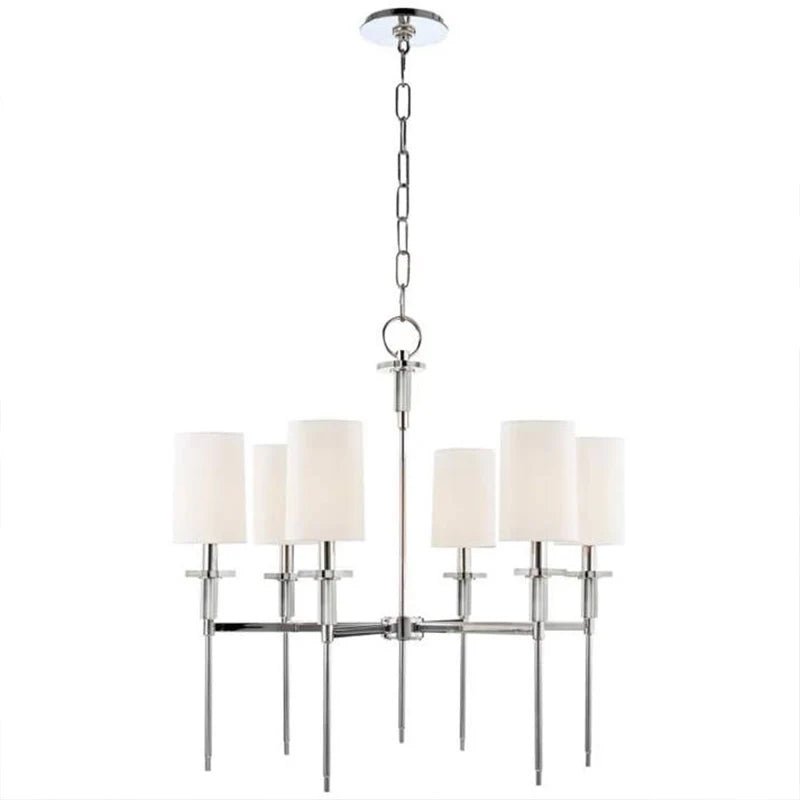 Polished Nickel Glass Chandelier in a styled interior — Zolivart Lighting