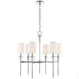Polished Nickel Glass Chandelier in a styled interior — Zolivart Lighting