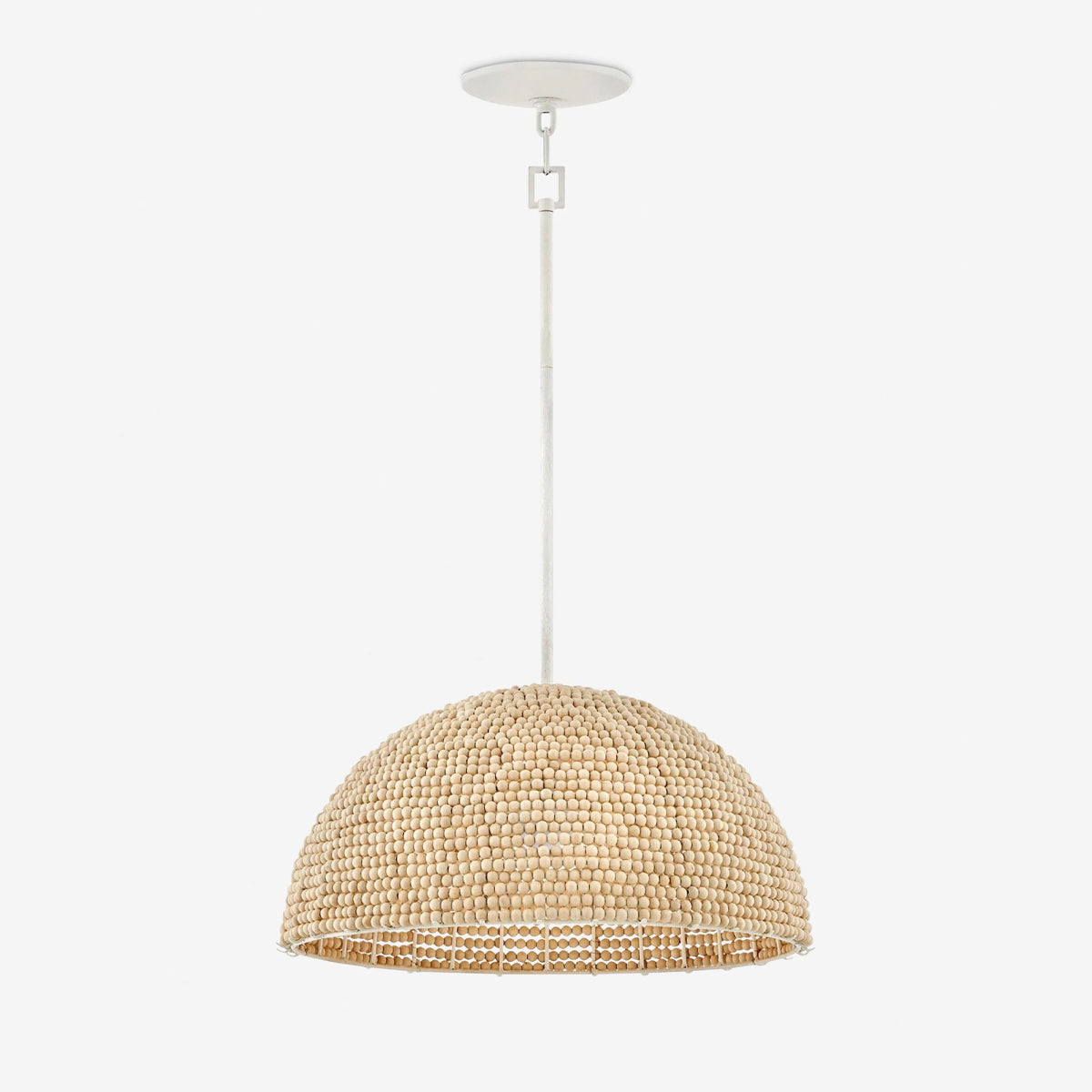 Raquel Woven Bead Dome Pendant Light — Artisan Hanging Light with Warm Dappled Glow