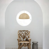 Raquel Woven Bead Dome Pendant Light — Artisan Hanging Light with Warm Dappled Glow