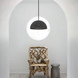 Raquel Woven Bead Dome Pendant Light — Artisan Hanging Light with Warm Dappled Glow