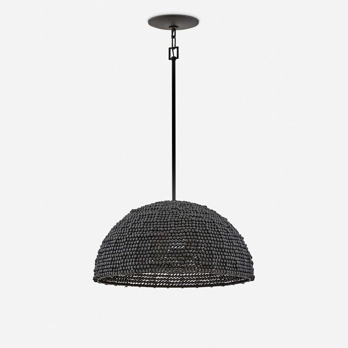 Raquel Woven Bead Dome Pendant Light — Artisan Hanging Light with Warm Dappled Glow
