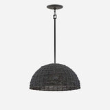 Raquel Woven Bead Dome Pendant Light — Artisan Hanging Light with Warm Dappled Glow