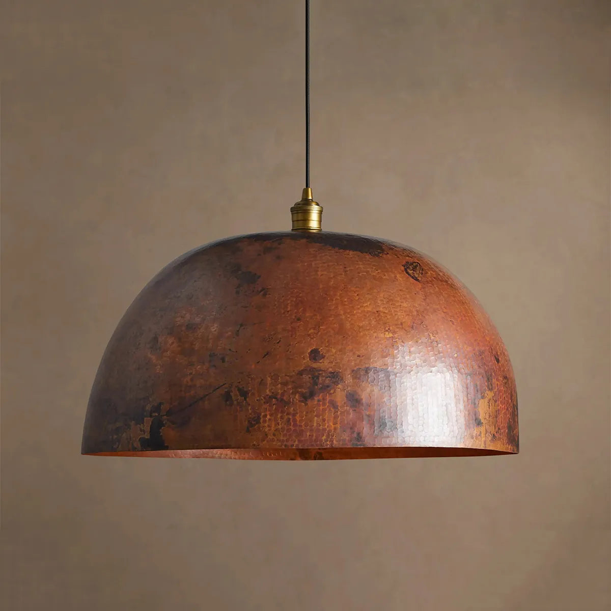 Recycled Metal Dome Pendant Bronze