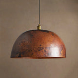 Recycled Metal Dome Pendant Bronze