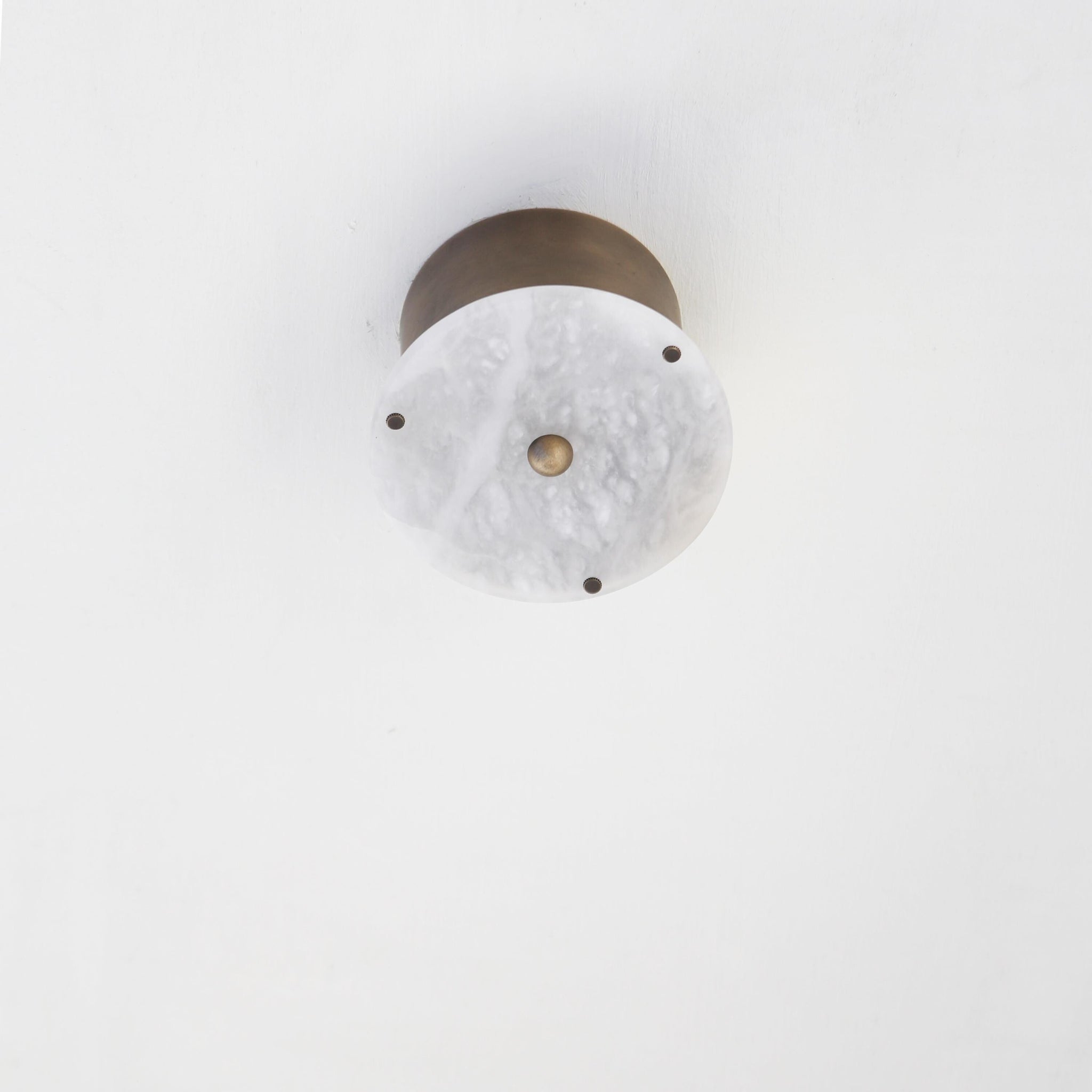Round Alabaster Flush Mount Ceiling Light
