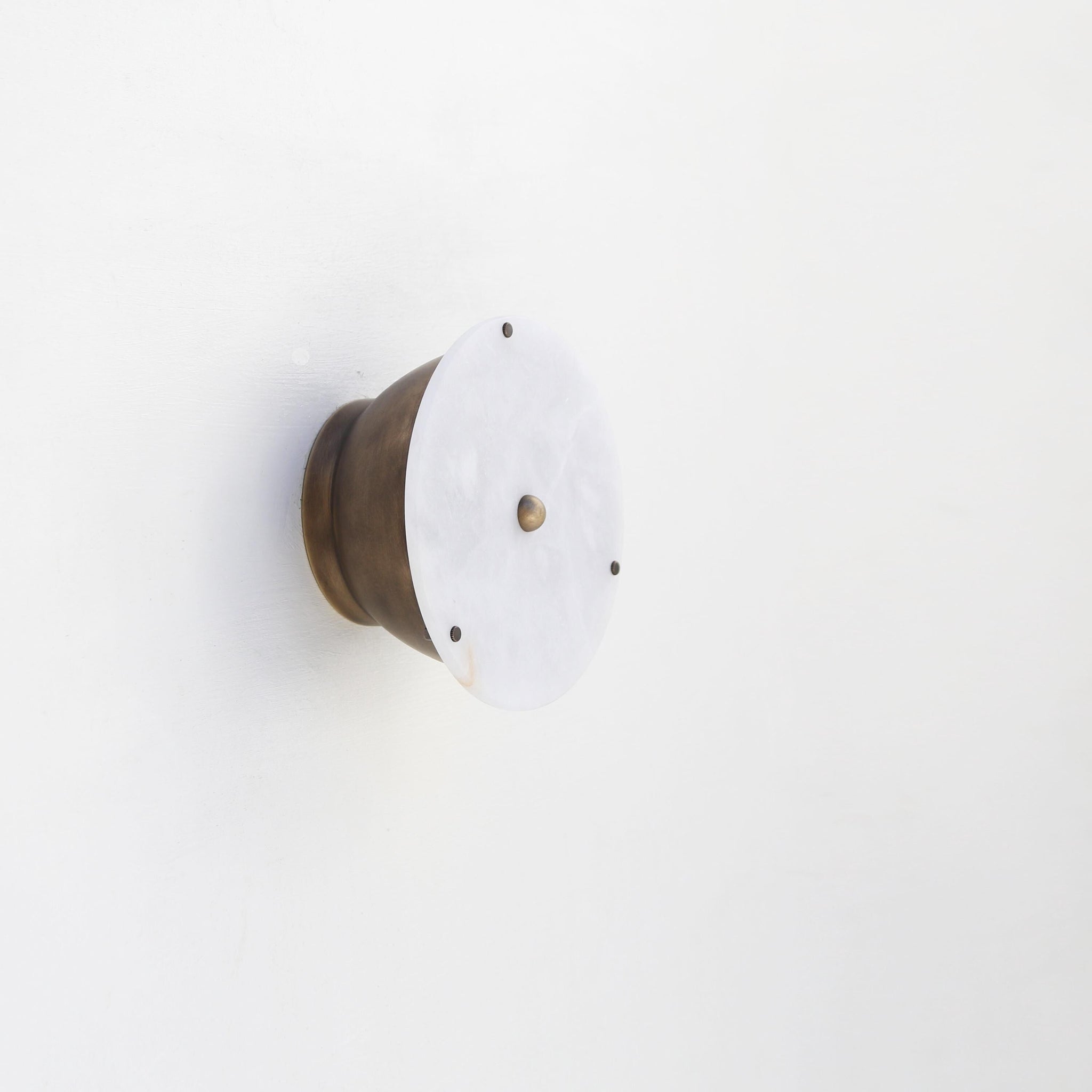 Round Alabaster Flush Mount Ceiling Light