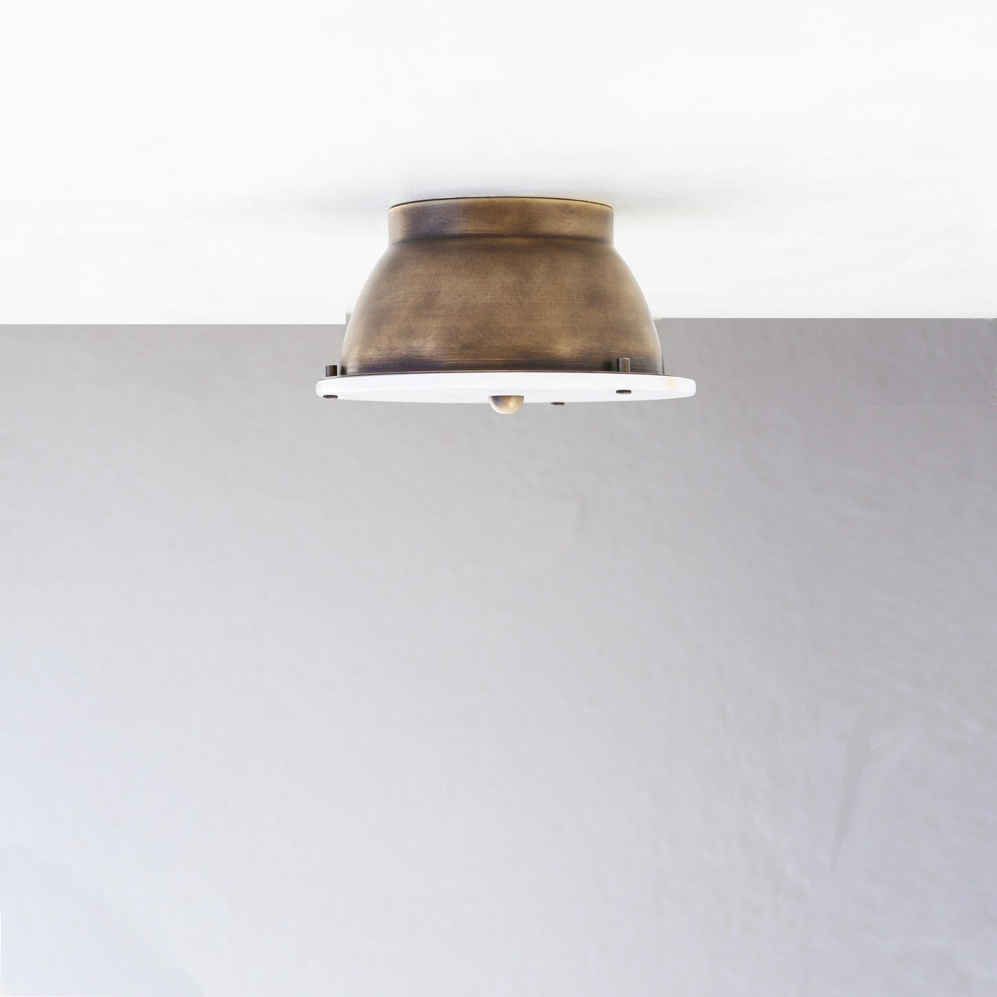 Round Alabaster Flush Mount Ceiling Light