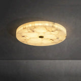 Round Alabaster Flush Mount Ceiling Light | Minimal Accent Lighting - View 2