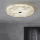 Round Alabaster Flush Mount Ceiling Light | Minimal Accent Lighting - View 5