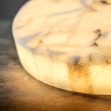 Round Alabaster Flush Mount Ceiling Light | Minimal Accent Lighting