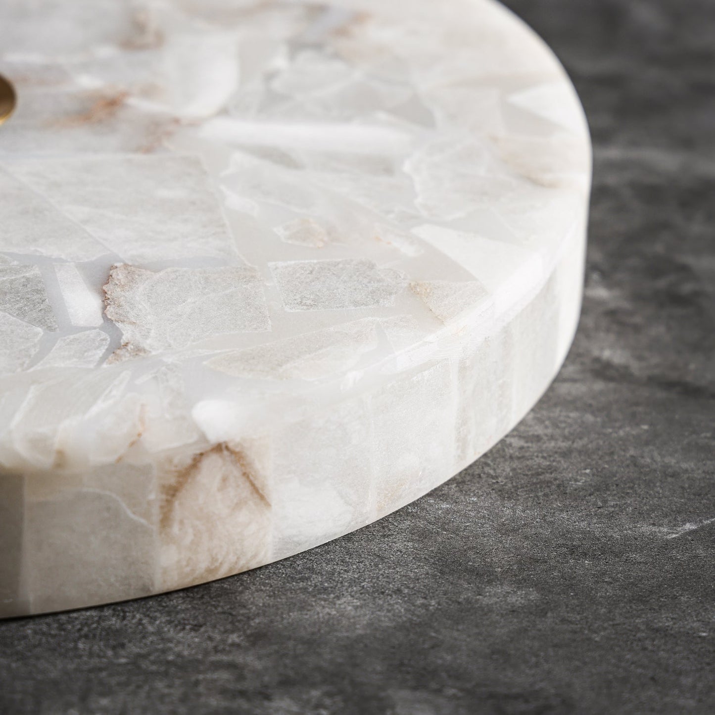 Round Alabaster Flush Mount Ceiling Light | Minimal Accent Lighting