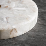 Round Alabaster Flush Mount Ceiling Light | Minimal Accent Lighting