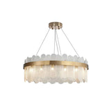 layered glass pendant chandelier