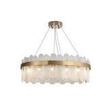clear glass drum chandelier