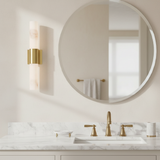 Slim Alabaster Wall Sconce in a styled interior — Zolivart Lighting