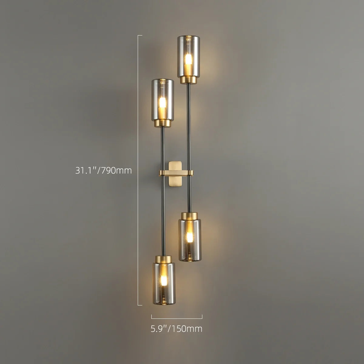 smoked glass wall fixtures