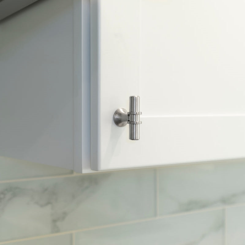 Brushed Nickel & Black Cabinet Pulls Solid Modern Drawer Pulls