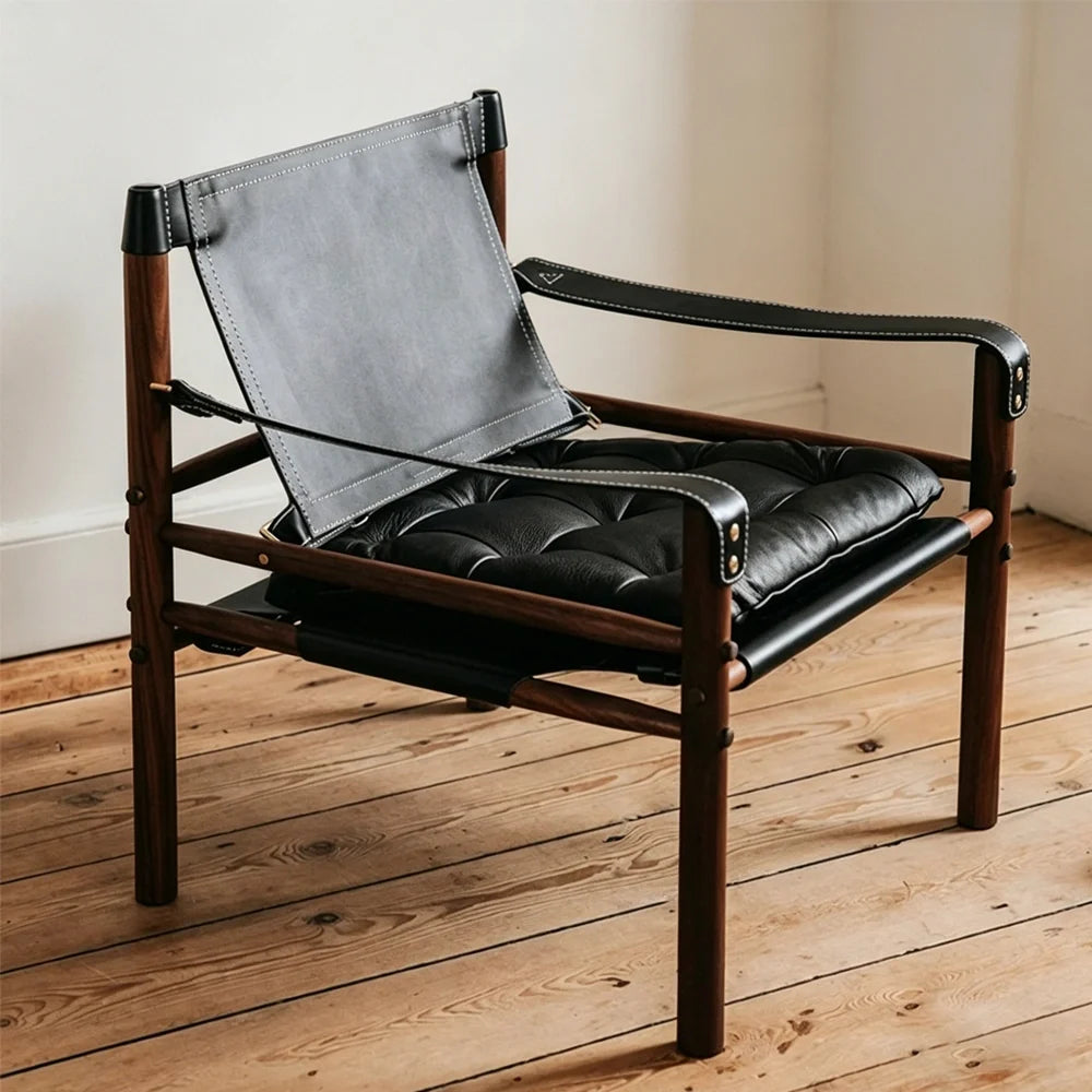Wooden Outdoor Furniture – Brown Leather Chair & Sirocco Safari Chair for Elegant Outdoor Spaces