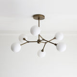 Six-Light Brass Branch Chandelier