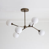 Six-Light Brass Branch Chandelier