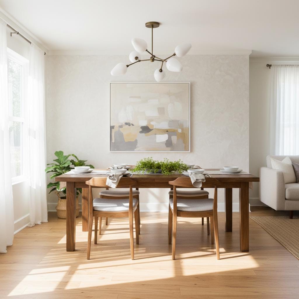 Six-Light Brass Branch Chandelier