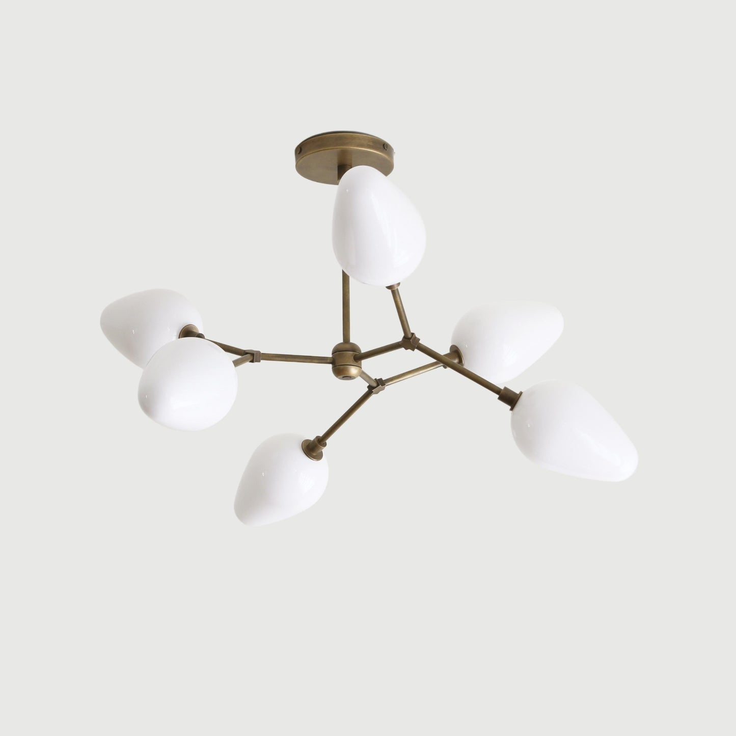 Six-Light Brass Branch Chandelier