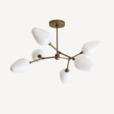 Six-Light Brass Branch Chandelier