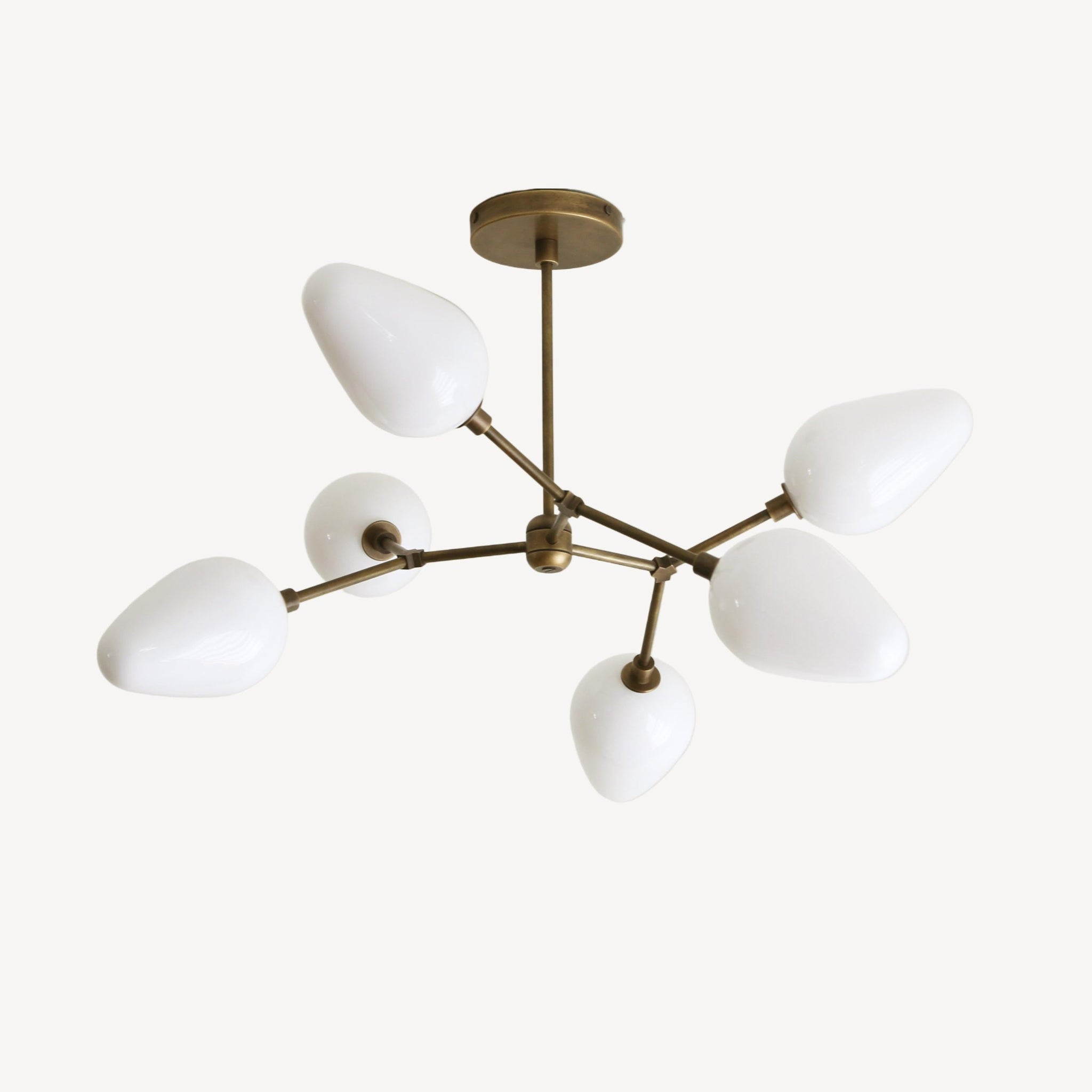 Six-Light Brass Branch Chandelier
