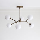 Six-Light Brass Branch Chandelier