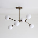 Six-Light Brass Branch Chandelier
