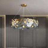 grey glass modern chandelier