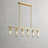 Solid Brass & Crystal Linear Chandelier