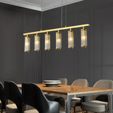 Solid Brass & Crystal Linear Chandelier