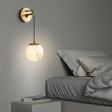 Spherical Alabaster Wall Lamp in Natural Brass | Refined Accent Lighting