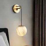 Spherical Alabaster Wall Lamp in Natural Brass | Refined Accent Lighting