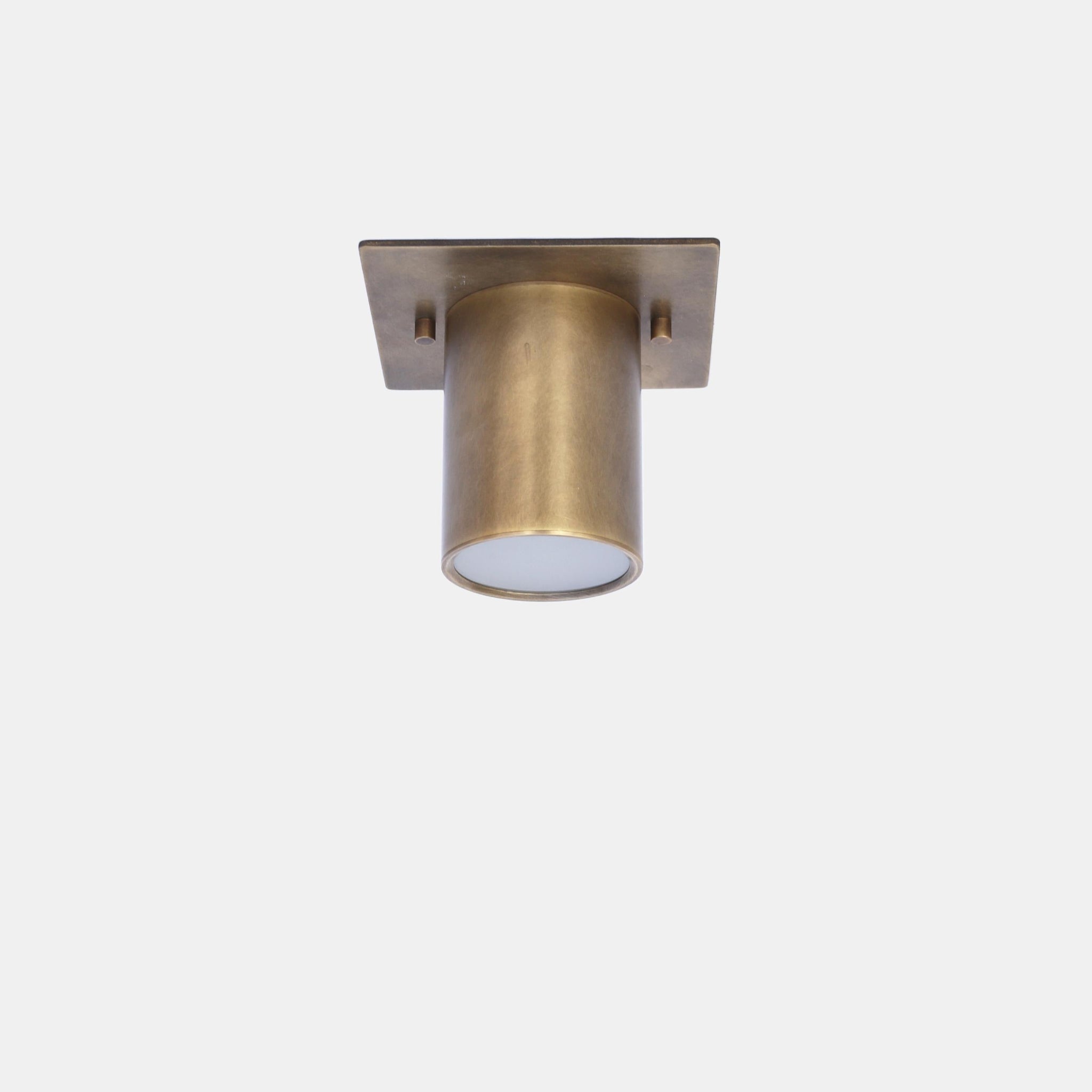 Square Backplate Brass Ceiling Spotlight