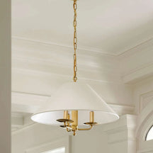 Townes Pendant rustic barn-style hanging light with aged metal shade and warm broad downlight over farmhouse kitchen island