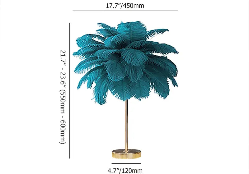 stylish feather table lamp
