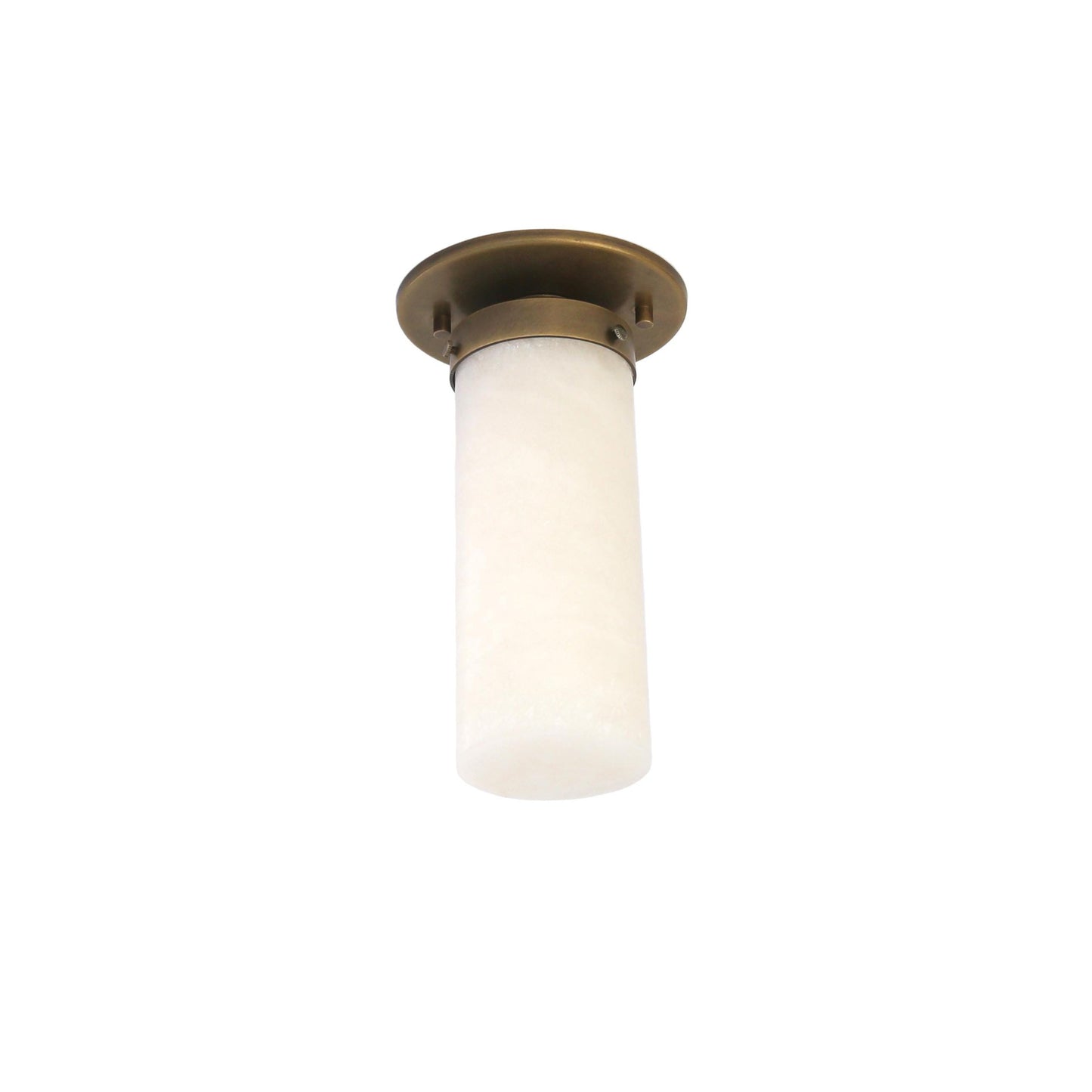 Tall Alabaster Cylinder Flush Mount Ceiling Light