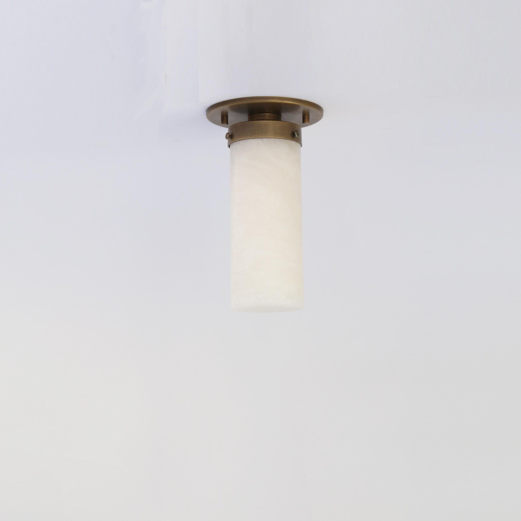 Tall Alabaster Cylinder Flush Mount Ceiling Light