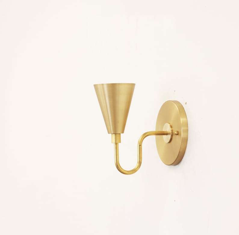 Modern Thin Canopy Brass Wall Sconce - Bathroom Light Fixtures