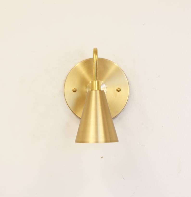 Modern Thin Canopy Brass Wall Sconce - Bathroom Light Fixtures