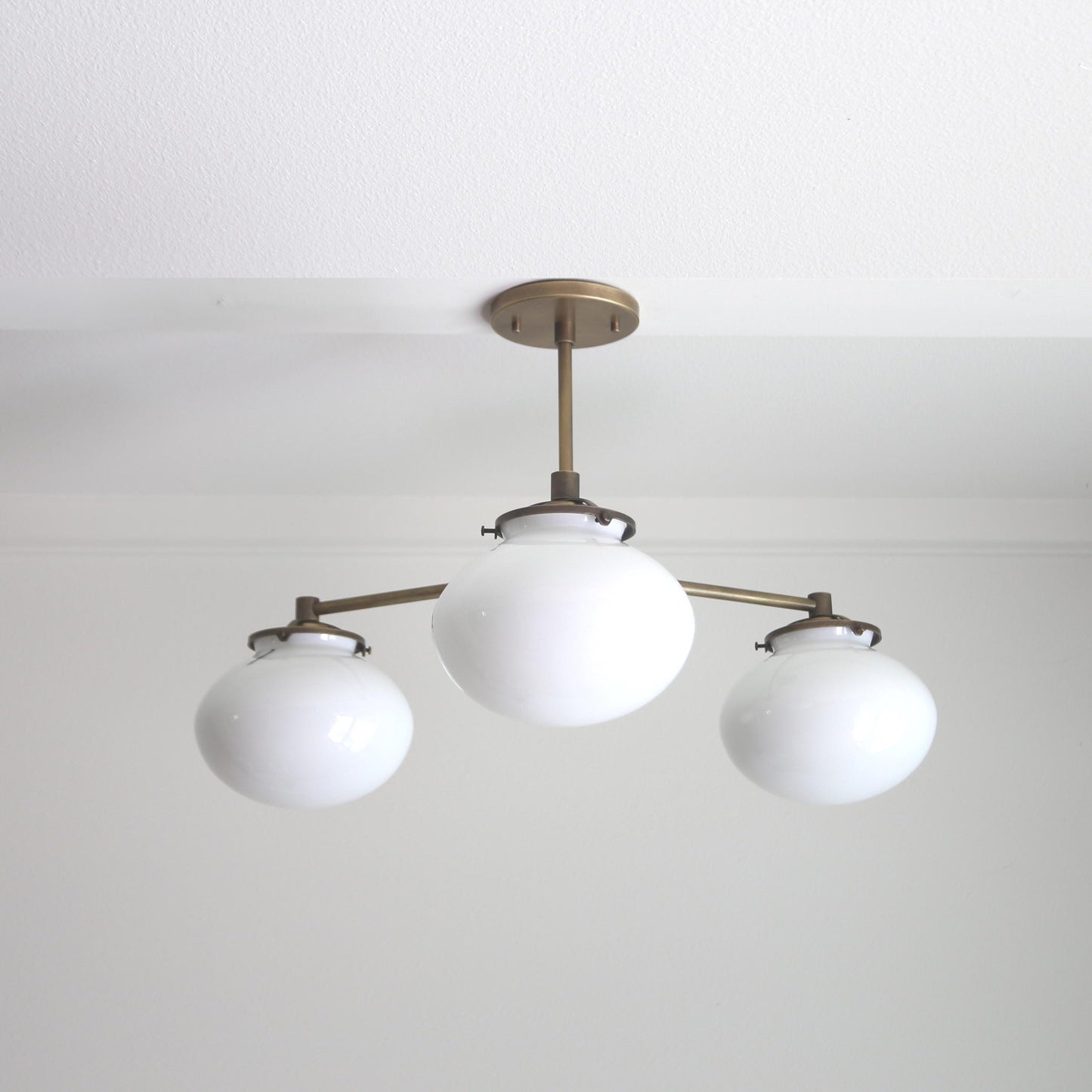 Three-Light Brass Chandelier