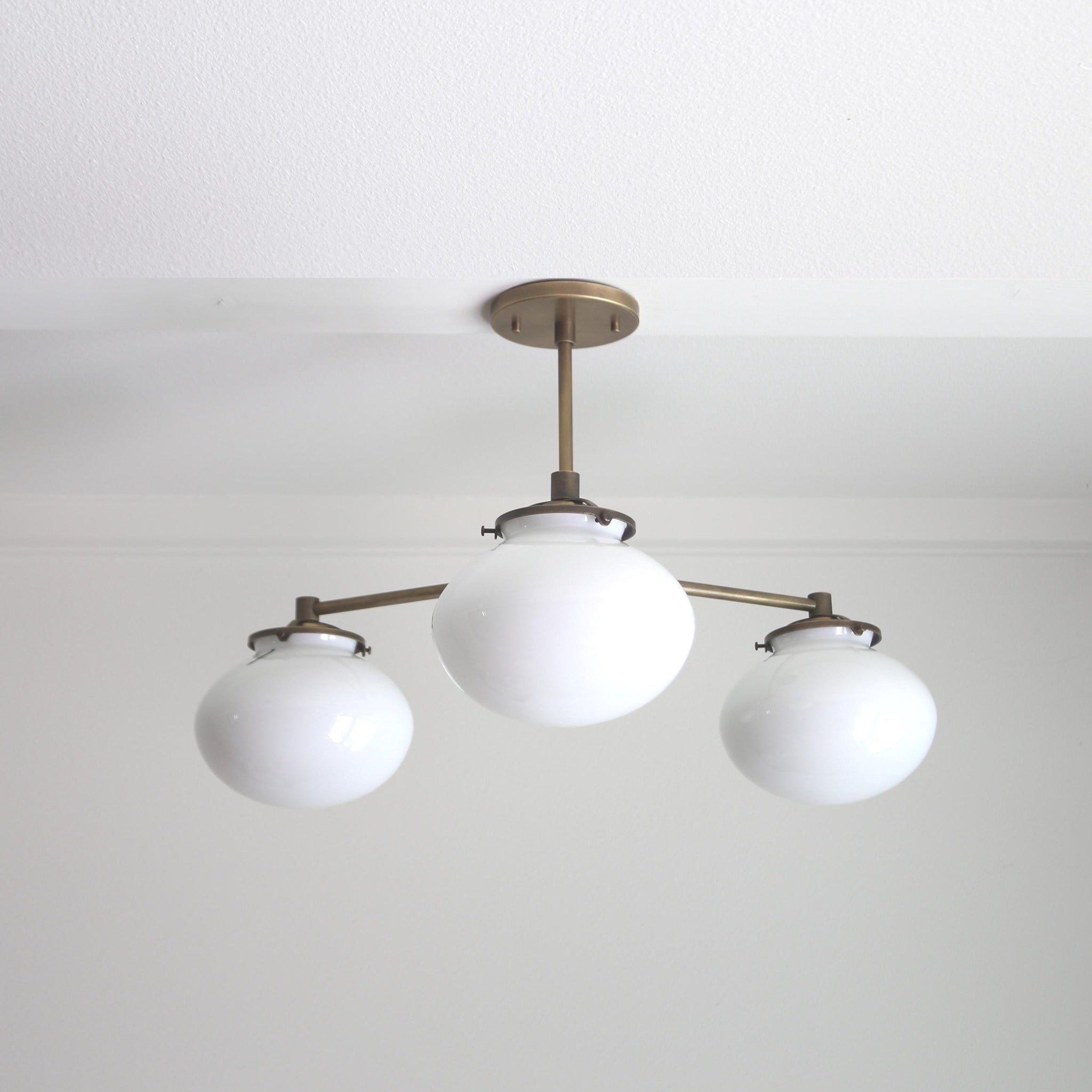 Three-Light Brass Chandelier